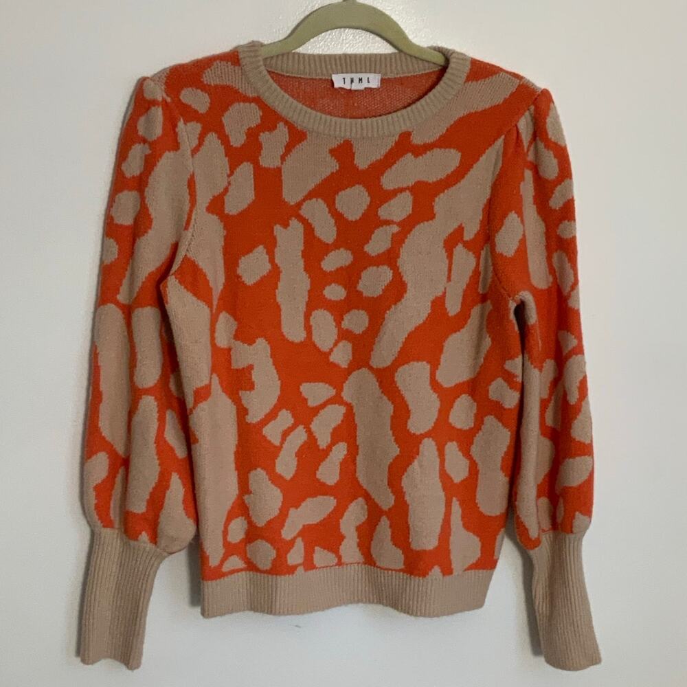 THML orange and cream‎ sweater